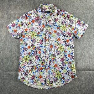 Steele St33le Cotton‎ Knit Jersey Short Sleeve Shirt Men's Large Floral Stretch